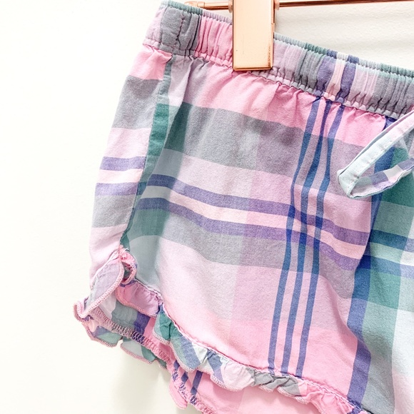 PINK AERIE PLAID SLEEP SHORTS WITH RUFFLE - Picture 5 of 6